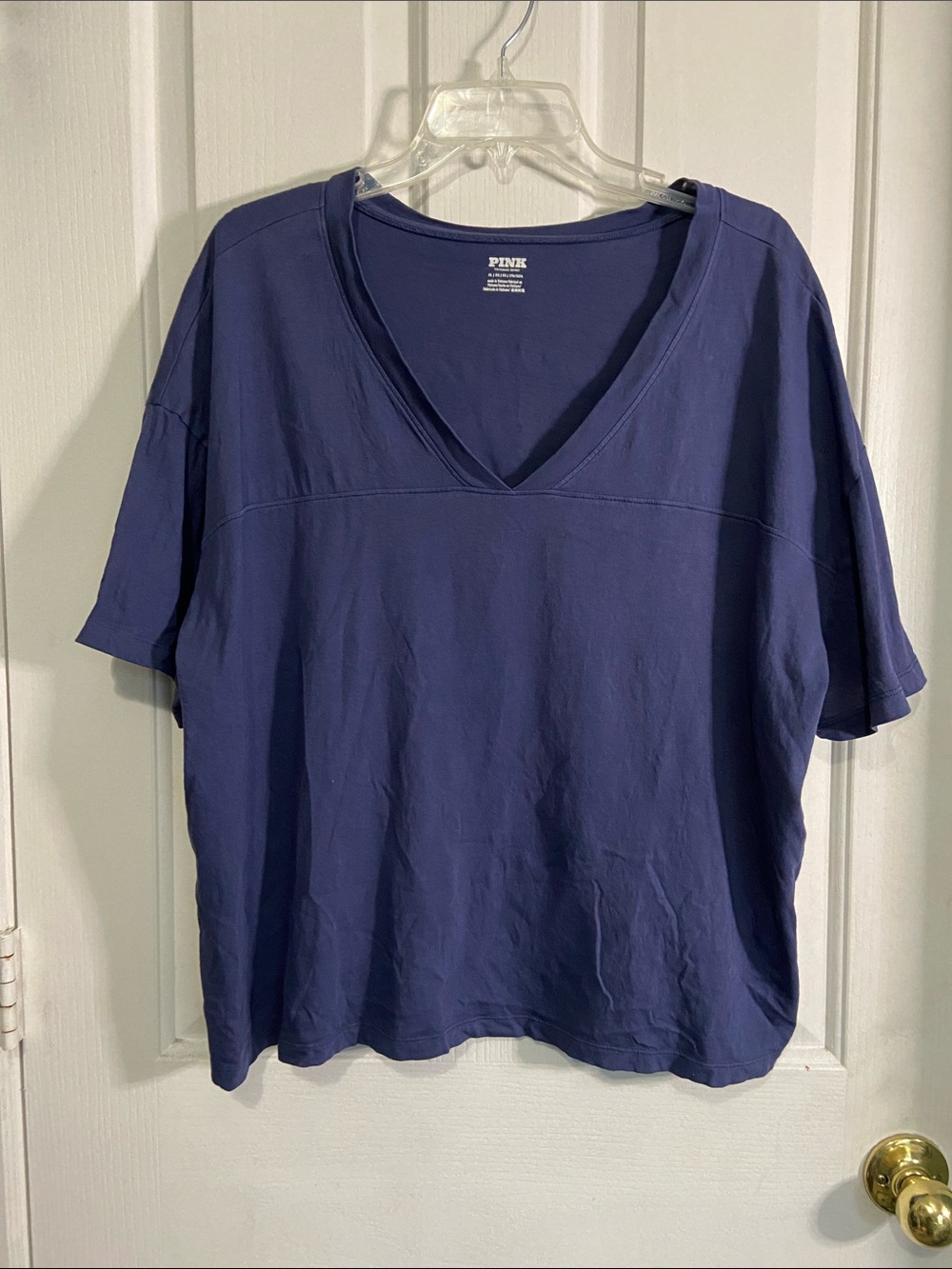 PINK Victoria's Secret Navy V-Neck Short Sleeve Tee
